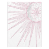 Elegant Pink Sun Moon Doodle Mandala White Design Tafelkleed (Voorkant)