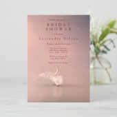 Elegant Pink Swan Vrijgezellenfeest Kaart (Staand voorkant)