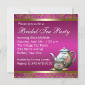 Elegant Pink Tea Party Vrijgezellenfeest Kaart (Achterkant)