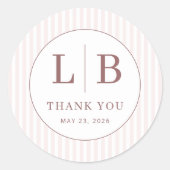 Elegant Pink Thank You Note Ronde Sticker (Voorkant)