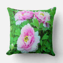 Elegant Pink Tree Peony Flowers met Yellow Center Kussen