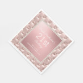 Elegant Pink Tufted Pearls 21st Birthday Servet (Hoek)