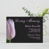 Elegant Pink Tulip Funeral of Memorial Aankondiging (Staand voorkant)