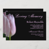 Elegant Pink Tulip Funeral of Memorial Aankondiging (Voorkant / Achterkant)