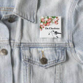 Elegant Pink Tulip Happy Doctor's Day Button (In situ)