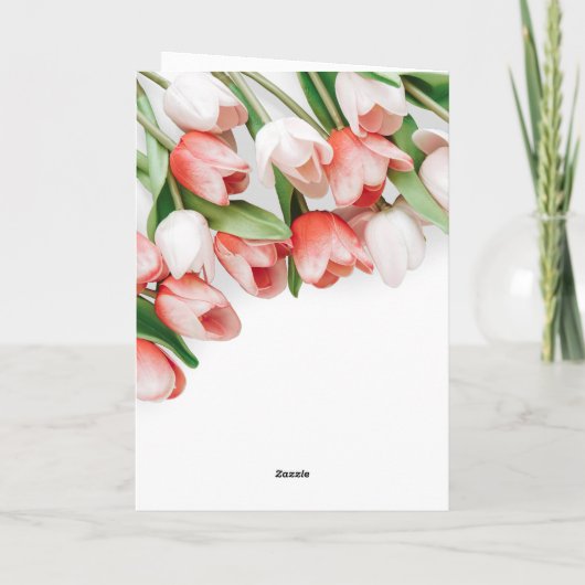 Elegant Pink Tulip Happy Doctor's Day Kaart (Achterkant)