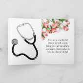 Elegant Pink Tulip Happy Doctor's Day Kaart (Binnen)