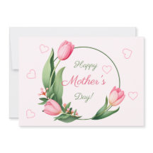 Elegant Pink Tulips Floral Happy Mother’s Day