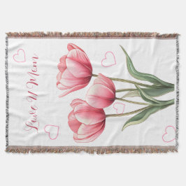 Elegant Pink Tulips Floral Mother's Day  Deken