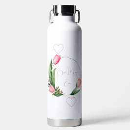 Elegant Pink Tulips Floral Wreath  Waterfles