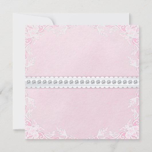 Elegant Pink Twin Girl Baby shower Kaart (Achterkant)