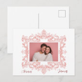 Elegant Pink Valentine's Day Card - Custom Photo Briefkaart (Voorkant / Achterkant)