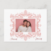 Elegant Pink Valentine's Day Card - Custom Photo Briefkaart (Voorkant)