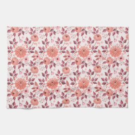 Elegant Pink Vintage Rose Flowers Theedoek