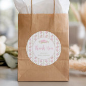 Elegant Pink Vintage Rose Thank You Ronde Sticker