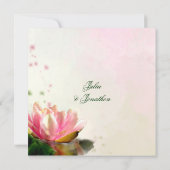 Elegant Pink Water Lily Wedding Invitation Kaart (Achterkant)