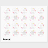Elegant Pink Watercolor Bakery Ingredient Ronde Sticker (Vel)