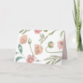 Elegant Pink Watercolor Floral Bridal Shower Bedankkaart (Achterkant)