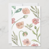 Elegant Pink Watercolor Floral Bridal Shower Kaart (Achterkant)