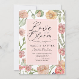 Elegant Pink Watercolor Floral Bridal Shower Kaart