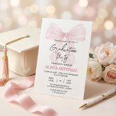 Elegant Pink Watercolor Graduation Party Kaart