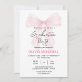 Elegant Pink Watercolor Graduation Party Kaart (Voorkant)