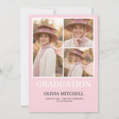 Elegant Pink Watercolor Graduation Party Kaart (Achterkant)