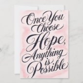 Elegant Pink Watercolor Hope & Possibility Inspira Kaart (Voorkant)