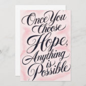 Elegant Pink Watercolor Hope & Possibility Inspira Kaart (Voorkant / Achterkant)
