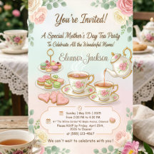 Elegant Pink Watercolor Mother's Day Tea Party