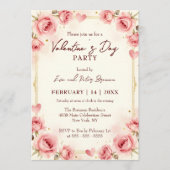 Elegant Pink Watercolor Valentine's Day Party Kaart (Voorkant)