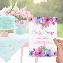 Elegant Pink Waterverf Floral 60e verjaardag