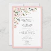 Elegant Pink Waterverf Floral Calligraphy Wedding Kaart (Voorkant)