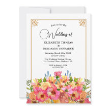 Elegant Pink Waterverf Gold Wedding