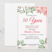 Elegant Pink Waterverf Roos Moeder Verjaardag Kaart (Voorkant / Achterkant)