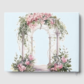 Elegant Pink Wedding Floral Guestbook Gastenboek (Achterkant)