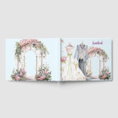 Elegant Pink Wedding Floral Guestbook Gastenboek (Volledig)
