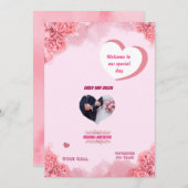 Elegant Pink Wedding invitation (Voorkant / Achterkant)