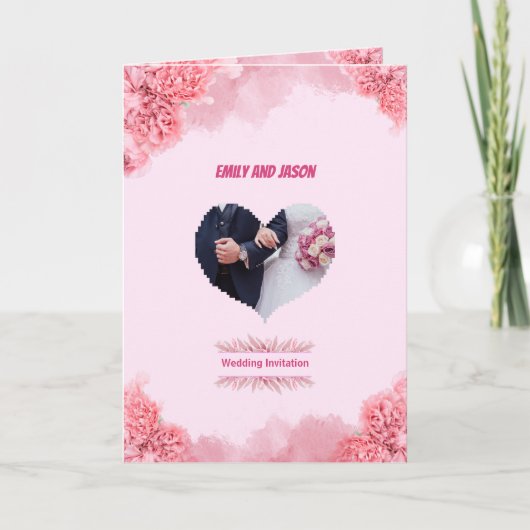 Elegant Pink Wedding invitation (Voorkant)
