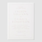 Elegant Pink Wedding Invitation Vellum Uitnodigingen (Voorkant)