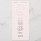 Elegant Pink Wedding Program Programmakaart (Achterkant)