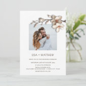 Elegant Pink White 3D Roses Wedding Kaart (Staand voorkant)