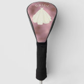 Elegant Pink White Bride Gown Typography Wedding Golfheadcover (Voorkant)