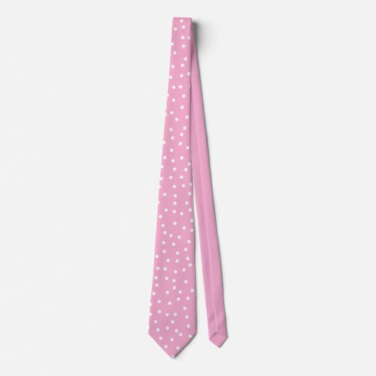 Elegant Pink White Dots Pattern Groom Gift Stropdas (Voorkant)