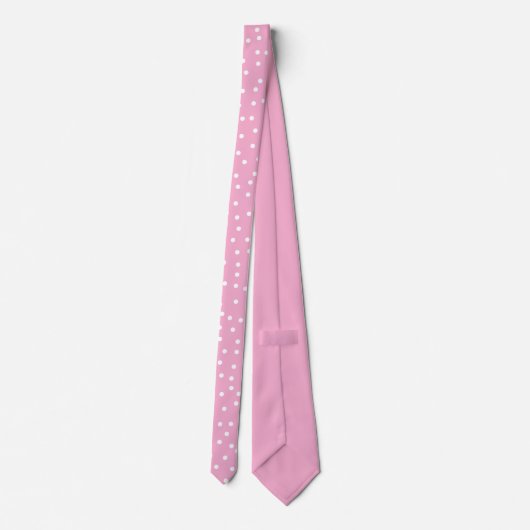 Elegant Pink White Dots Pattern Groom Gift   Stropdas (Achterkant)
