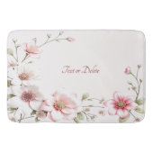 Elegant Pink White Floral Bath Mat (Voorkant)