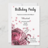 ELEGANT PINK WHITE FLORAL BIRTHDAY 2 KAART (Voorkant)