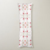 Elegant Pink White Floral Body Pillow Lichaamskussen (Achterkant (Verticaal))