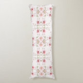 Elegant Pink White Floral Body Pillow Lichaamskussen (Voorkant Verticaal)