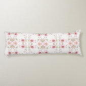 Elegant Pink White Floral Body Pillow Lichaamskussen (Achterkant)